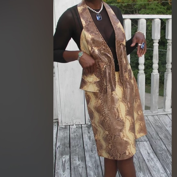 New COUTURE CHRISTIAN DIOR Farmed Snakeskin VEST COAT Jacket & SKIRT 38 US 6 - Picture 8 of 12